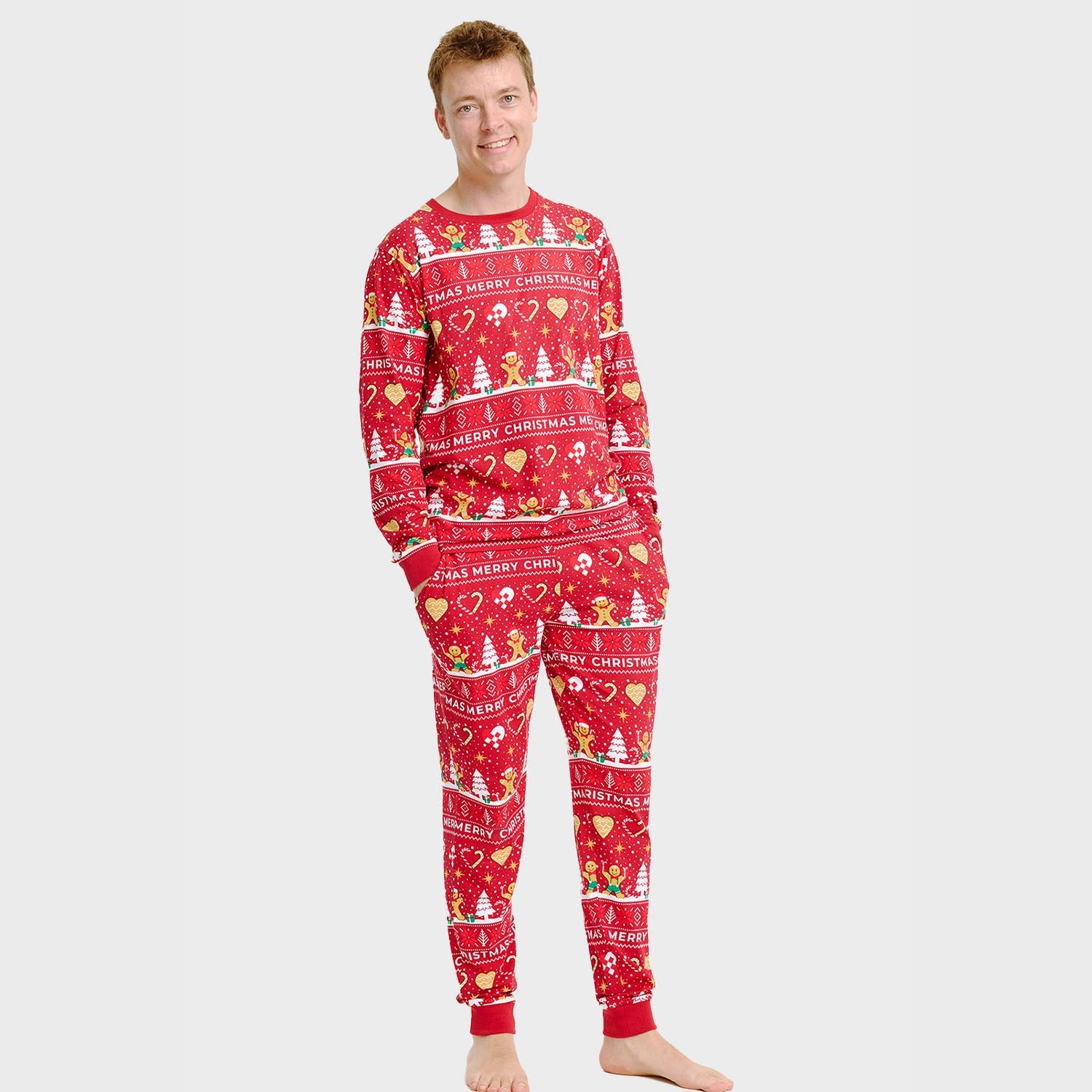 Joulukeksi Joulupyjama Punainen – Miehet